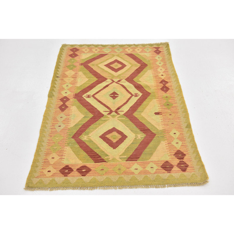 Tapis en laine rouge/beige 2 pi 9 po x 4 pi 3 po one-of-kind main-noué la Elland