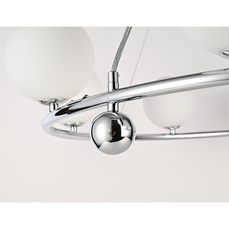 Lustre rond en cristal 21,6 po à 4 lumières DEL
