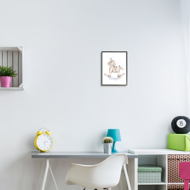 Art texturé giclée Gentle Horse, Giclée encadrée noir minuit, H 14 po x l 11 po x P 1,5 po
