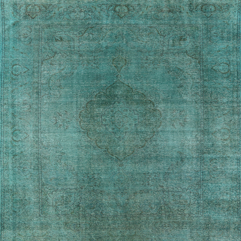 Tapis oriental bleu, Carré 6 pi