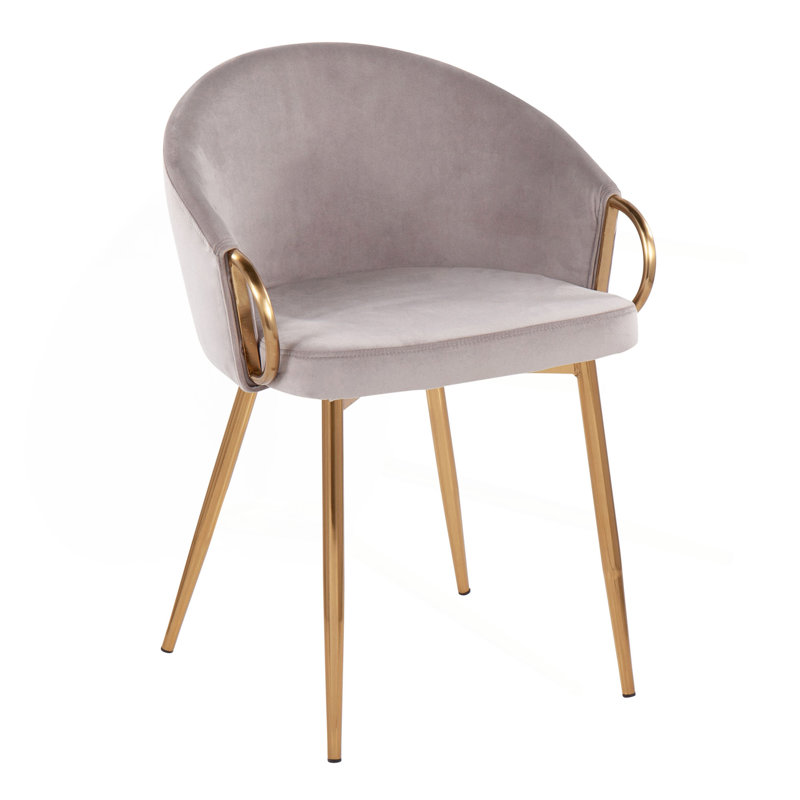 Chaise en métal et velours