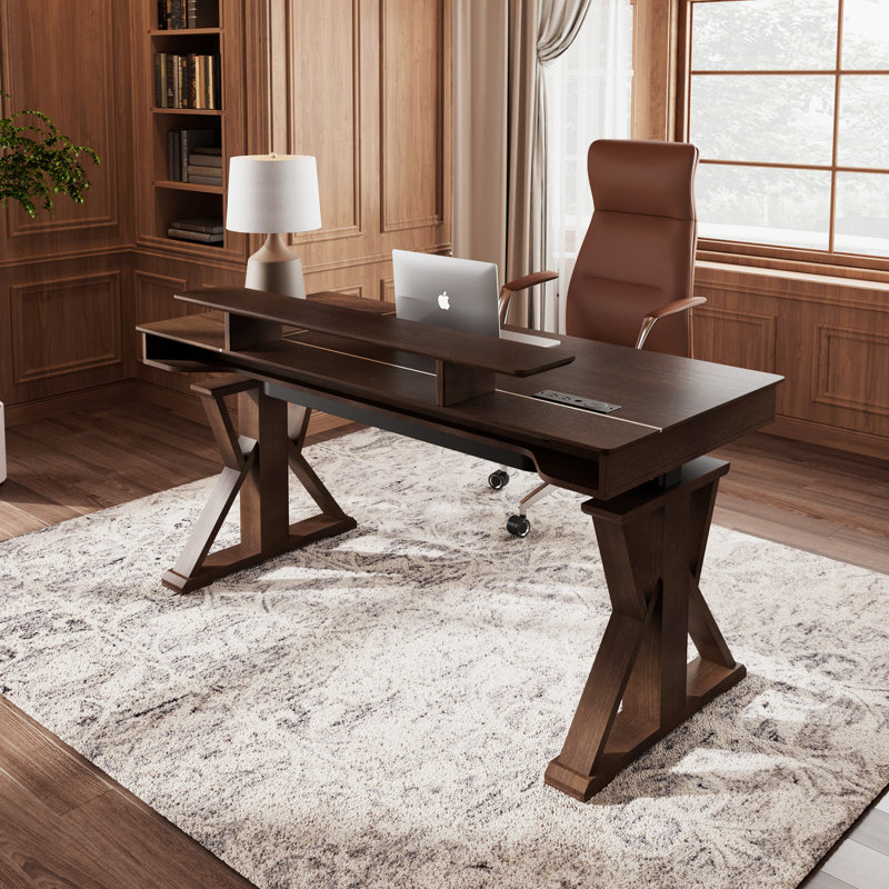 63'' W Height Adjustable Rectangle Executive Desk