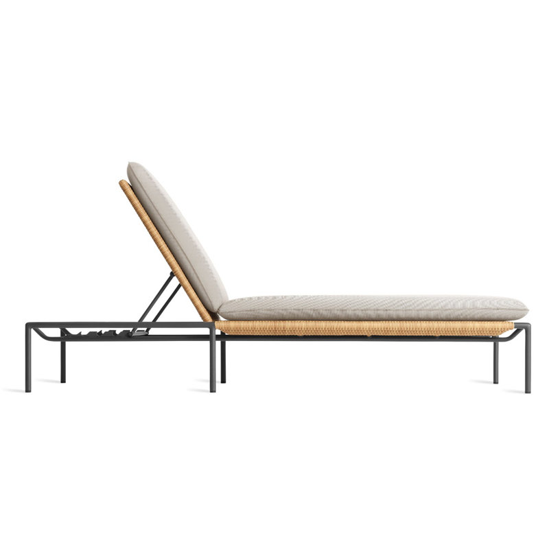 Dog Days Outdoor Chaise Lounge, Charcoal, Sunbrella Linen