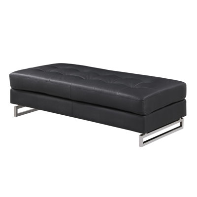 Repose-pieds en cuir véritable Global United