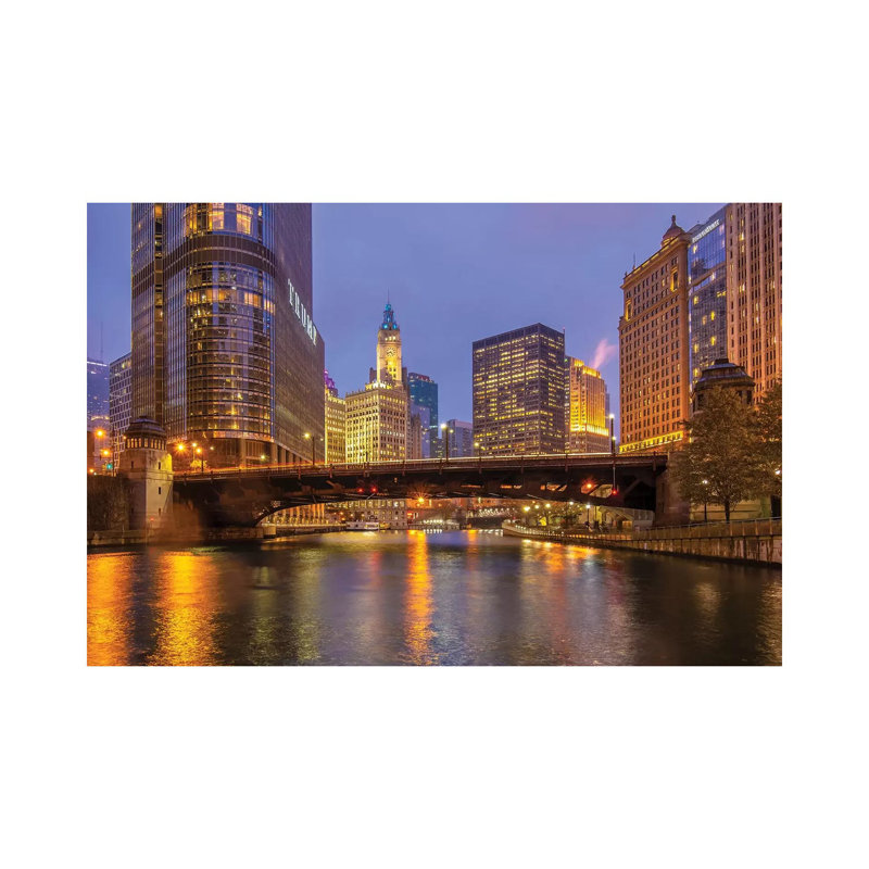 Riverside In Chicago by Nejdet Duzen - Wrapped Canvas Gallery-Wrapped Canvas Giclée, 101.6 cm H x 66.04 cm W x 3.175 cm D