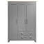 Armoire polyvalente à trois portes avec armoires et tringles pour beaucoup de rangement