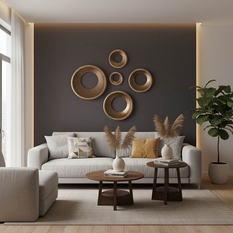 Zarielle 25" W Ribbed Metal Wall Art