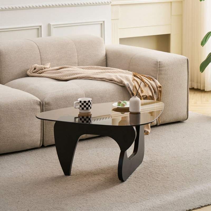 Petite table basse de style campagnard Mid-Century, Noir