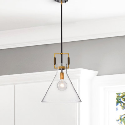 Luminaire suspendu conique en verre 1 lumière Martina