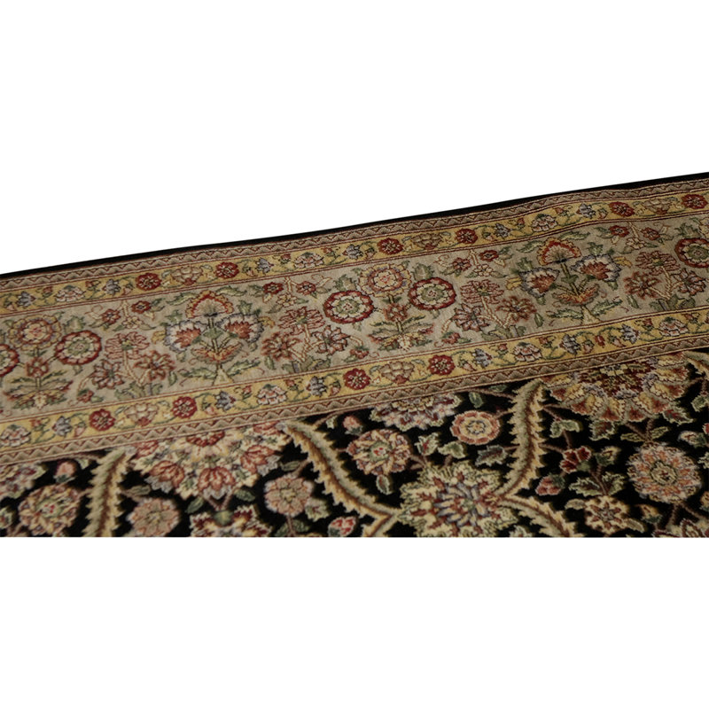 Wool Oriental Area Rug in Black/Yellow/Red