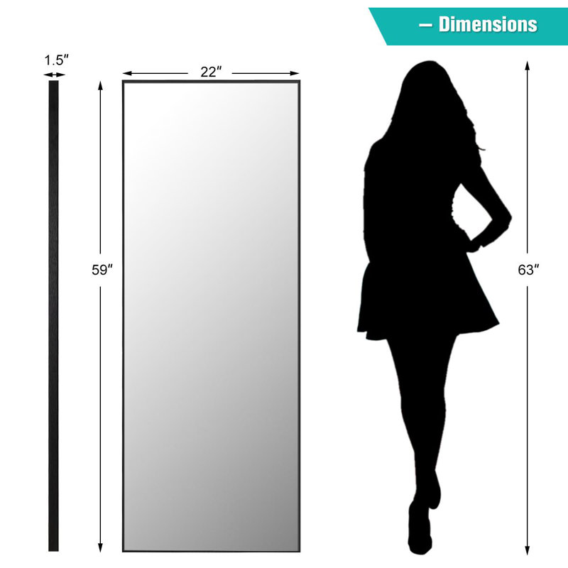 Machutte Aluminum Wall Mirror, Black