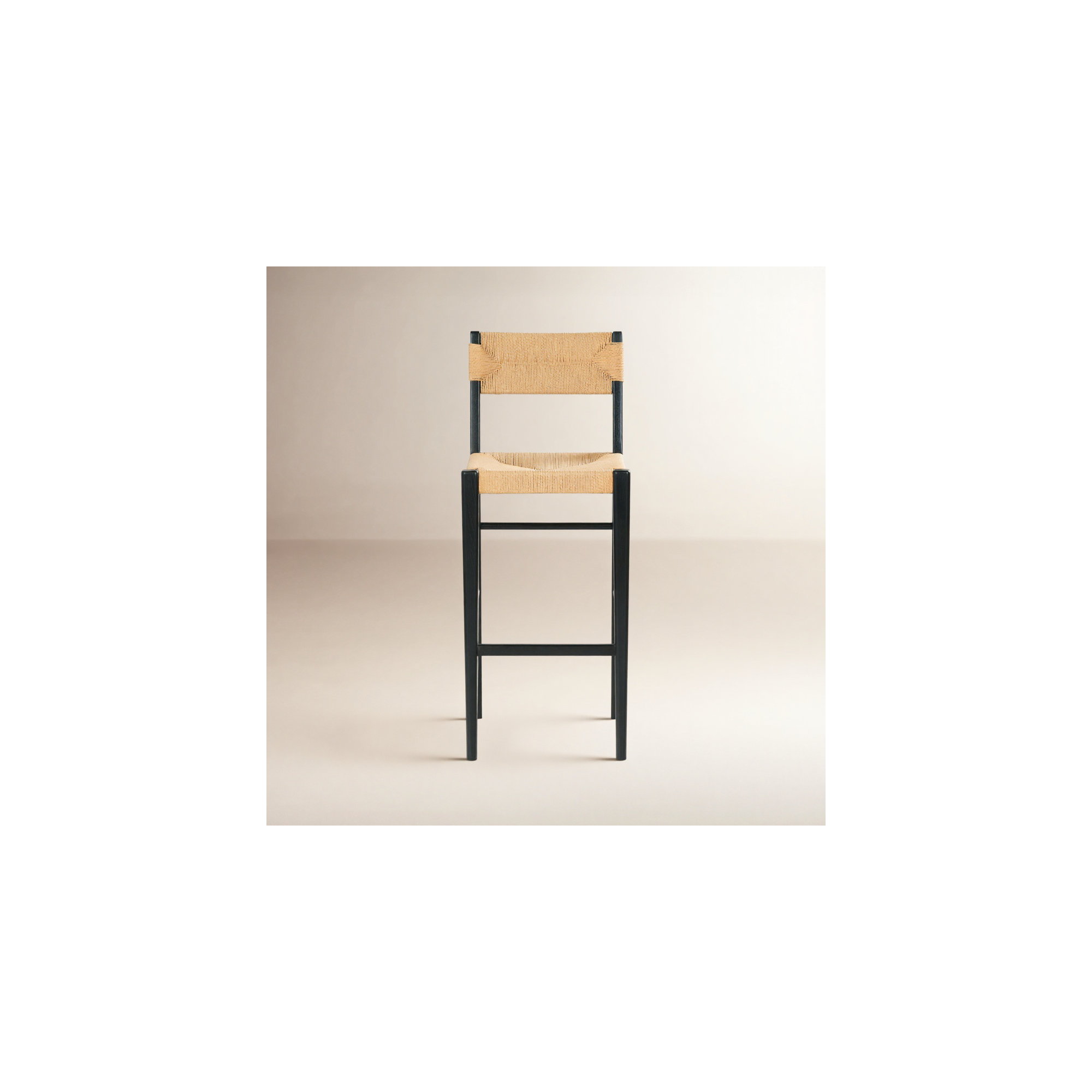 Cody Rattan Counter Stool, Black, Bar Stool (29.7” Seat Height)