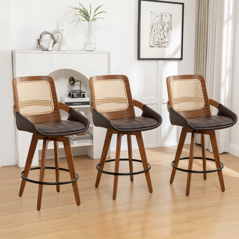 Darries 67cm Swivel Bar Stool, Brown