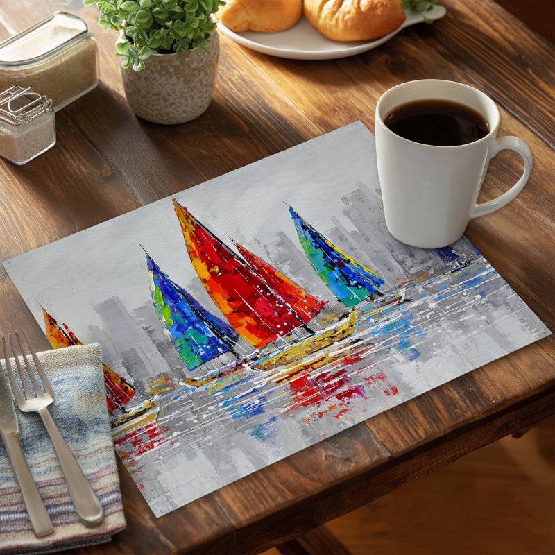 Colorful Boats Placemat | Contemporary Bedroom Decor