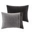 Ensemble de chambre en faux suède 7 pièces - très grand gris, édredon très grand, suède