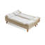 Canapé-lit modulaire en coton et lin blanc crème