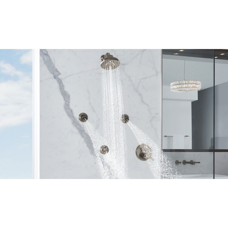 Levoir® H2OKinetic® Round Multi-Function Showerhead, Polished Nickel