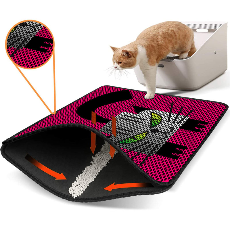 Premium Cat Litter Mat, 18 x 24 inches | 50% PVC / 50% Polyester, Machine Washable & Vacuum Friendly | Durable, Easy-Clean Design for Pet Owners | Protect Your Floors from Litter Messes