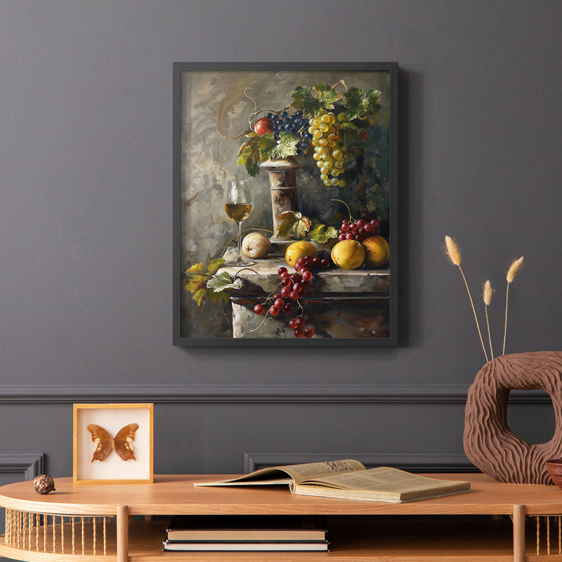 FLORAL Series DCCXXXI  -Premium Framed Print -Ready to Hang - No Nails Required, Black, 21" H x 17" W