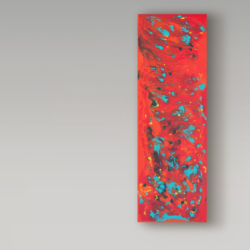 «Jurica Tropical Haze Red Blue» par Hilary Winfield, reproduction sur toile, H 32 po x l 10 po x P 2 po