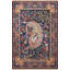 Tapis décoratif rose / bleu marine à motif floral-6829408