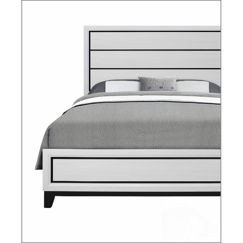Grand lit blanc Matériaux robustes et durables, modernes et simples, respectueux de l'environnement, faciles à installer