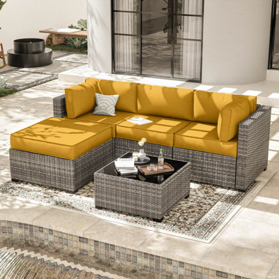 Ensemble de coussins de patio modulaire pour 3 sièges Wynee 9Pcs