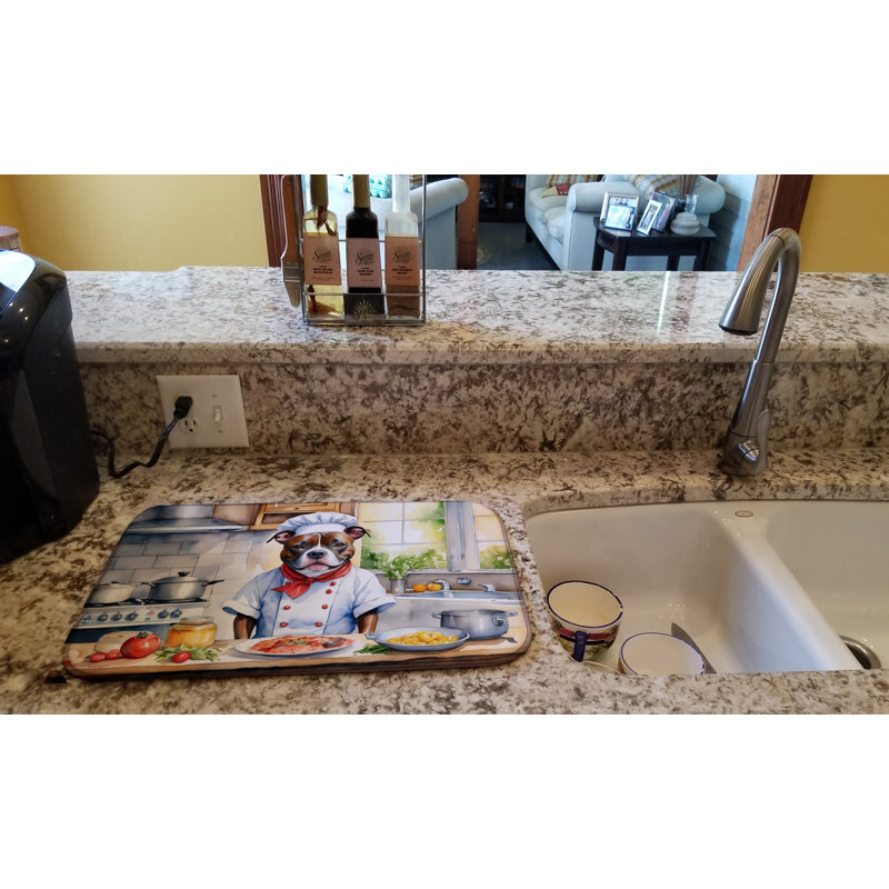 Tapis de séchage Staffordshire Bull Terrier The Chef
