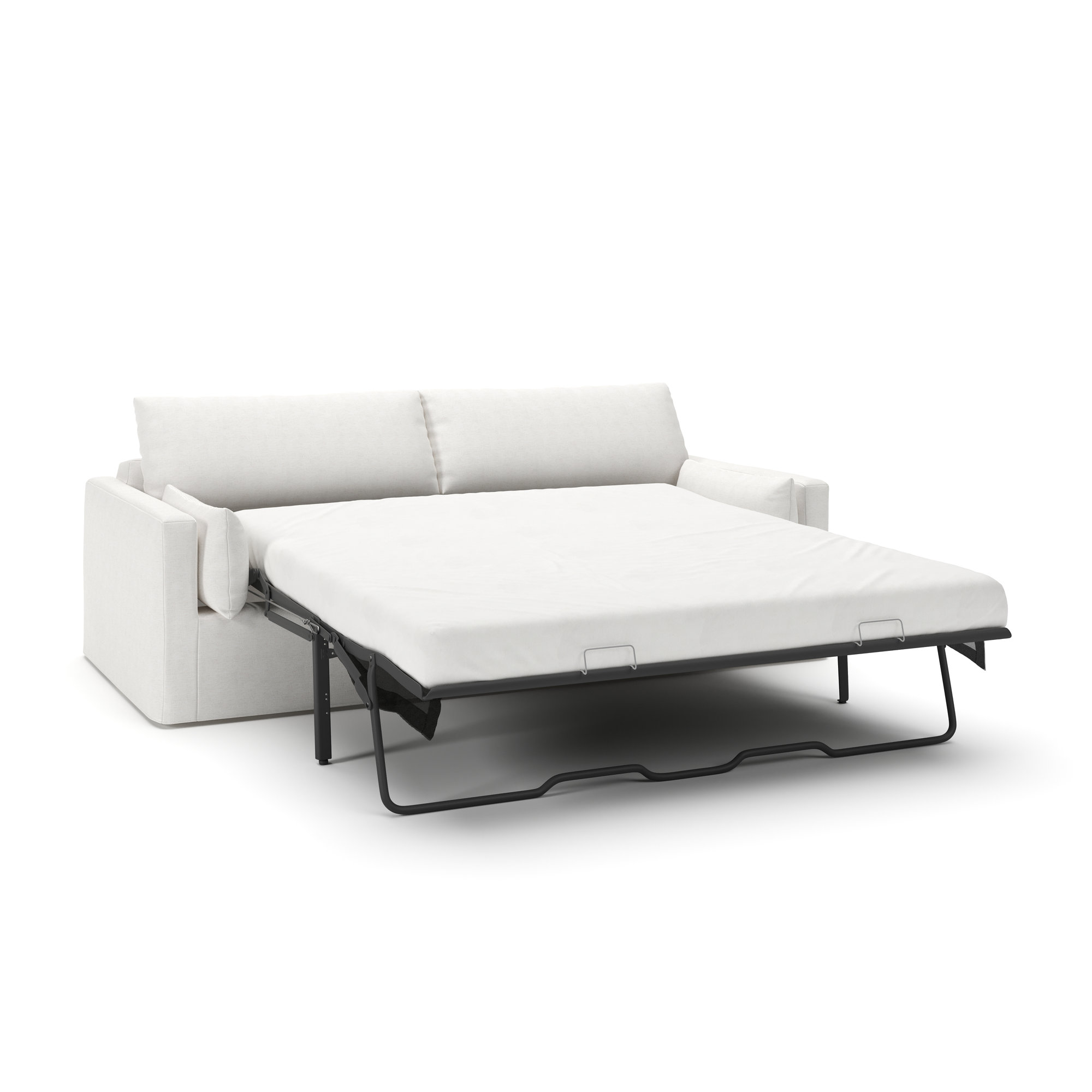 Luna Slipcovered Queen Sleeper Sofa, Nomad Snow Crypton® Chenille