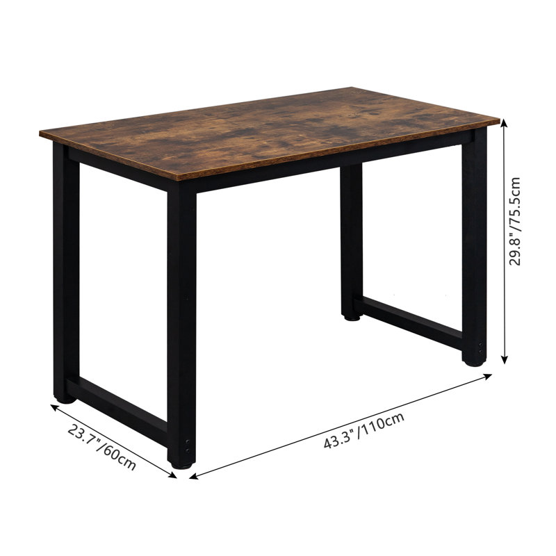 Bureau d'écriture haute résistance 110Cm, Brun / blanc