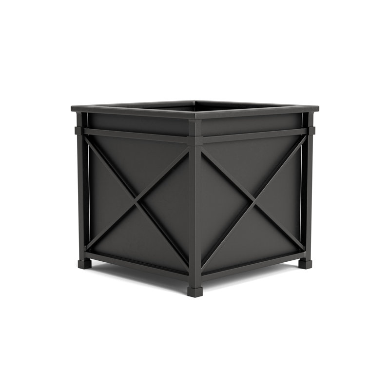 Venetian Metal Planter, Textured Pewter