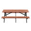 Solid Wood Picnic Table Set, Outdoor Patio Dining With Umbrella Hole For Backyard, Lawn