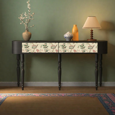 Art pattern wooden drawer console table