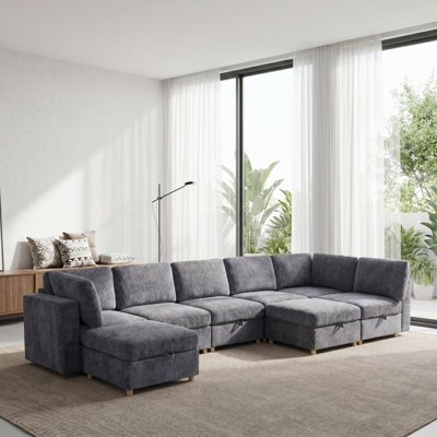 Modular Sectional Sofa with Storage and Convertible Design