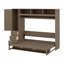 Lit escamotable avec garde-robe, tiroirs et tablettes ouvertes Murphy