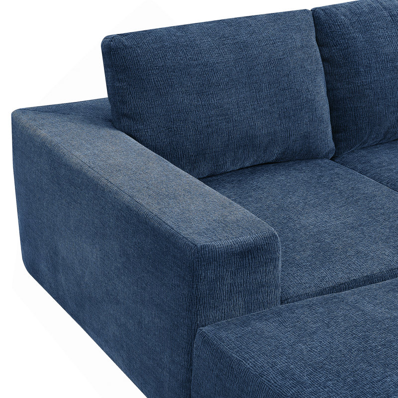 Canapé modulaire en U 110 * 72 ", ensemble de canapé de plancher en chenille de luxe