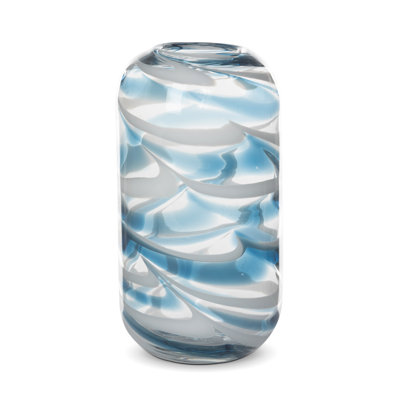 Ocean Glass Vase, Swirl Blue