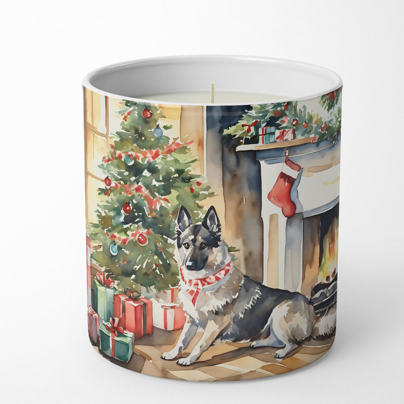 Bougie de Noël parfumée avec support en céramique