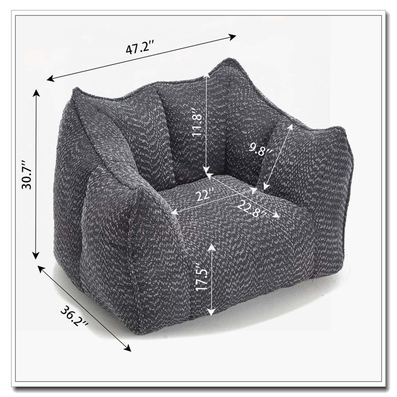 Fauteuil à billes en chenille, Noir