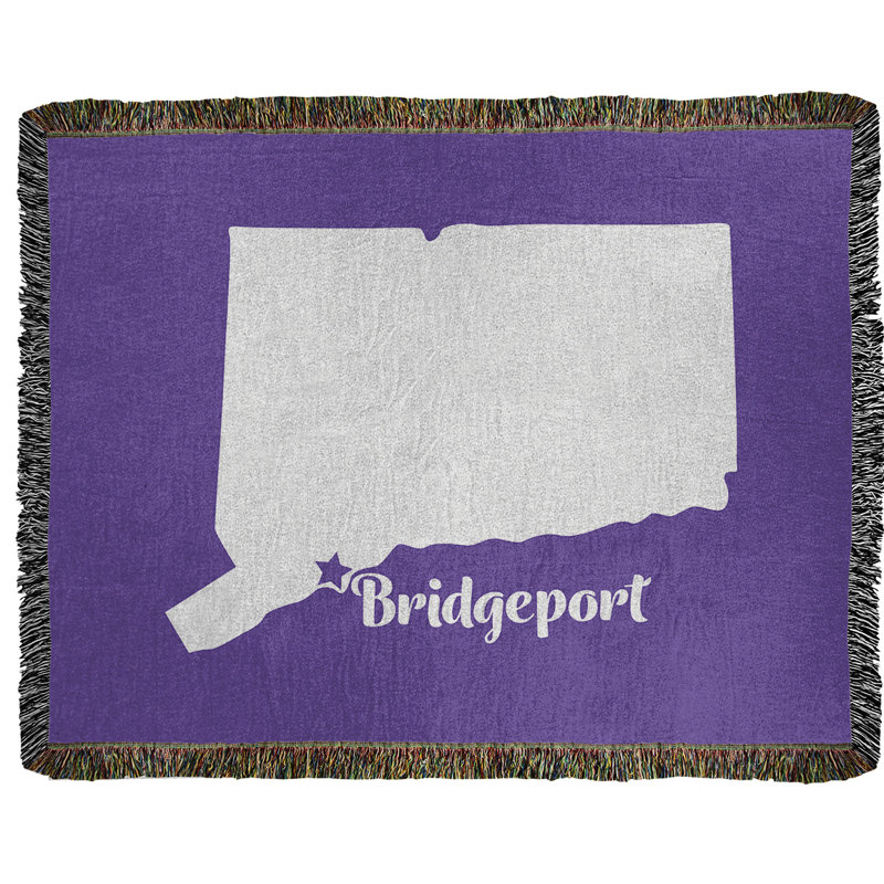 Jeté en coton tissé bridgeport connecticut, l 50 po x L 60 po, Mauve