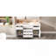 Meuble-lavabo de 60 po avec lavabo SMC, grande armoire de rangement moderne avec tiroirs à fermeture en douceur et portes en rotin, boutons en métal argenté et 5 pieds en pin, blanc-709619929