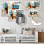 Collage audacieux orange sarcelle - Collages abstraits, impression sur métal-1684498196