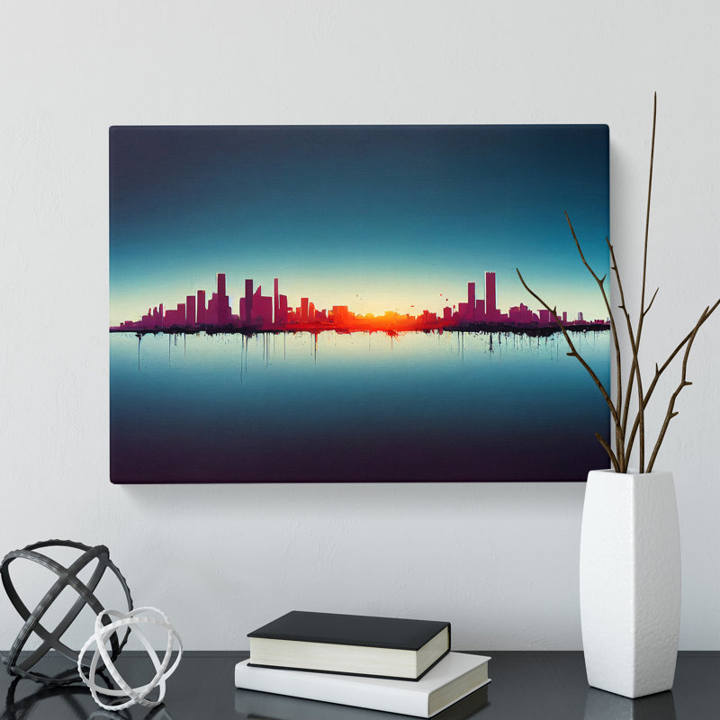 Shimmering Skyscraper Skyline - Wrapped Canvas, 50cm H x 76cm W x 3cm D
