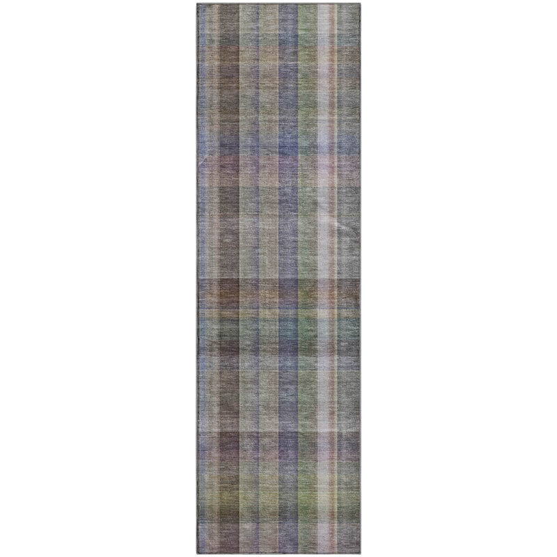 Premium Machine Washable Cerrito AMF534 Pewter Rug, Runner 2'3" x 7'6"