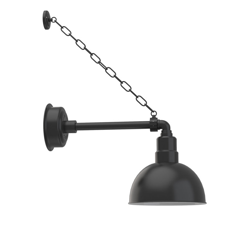 Dipkarpaz LED Wall Light, 12" H x 10" W x 22" D, Matte Black