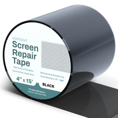 Home Intuition 4" x 15 Feet Premium Screen Repair Tape Roll for Window, Door,Waterproof Fiberglass Mesh – Easy Fix for Screen Tears, Holes