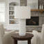 Lighting, 28 po, lampe de table, résine crème, abat-jour ivoire / crème, transitionnel