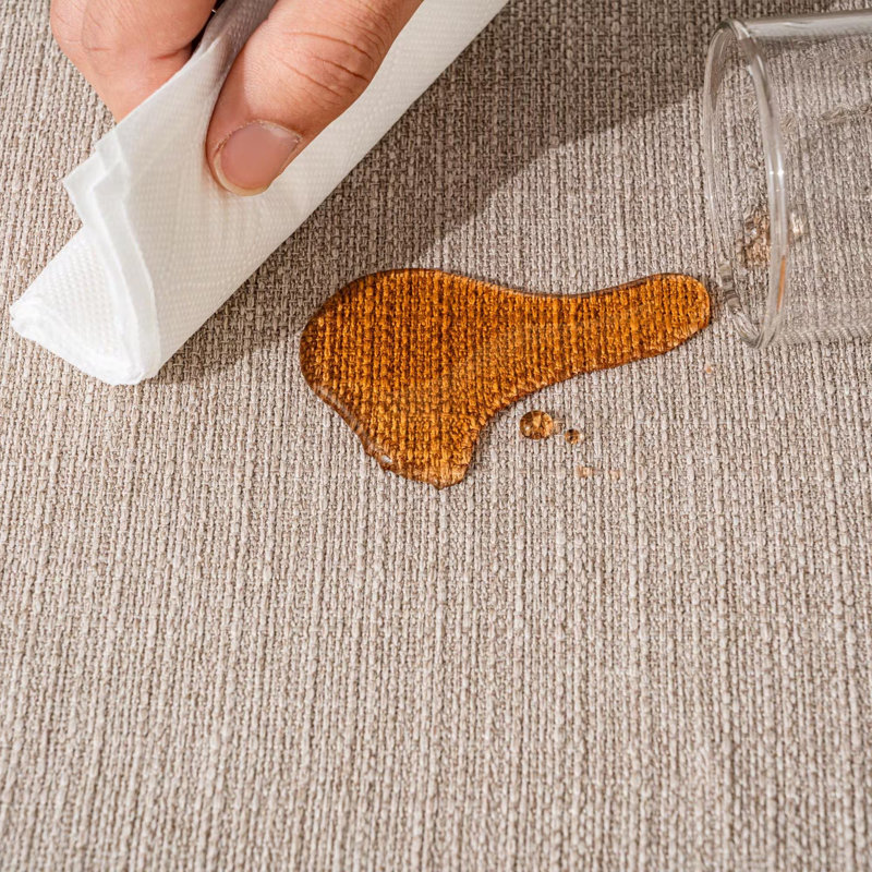 Absher Stain Resistant Tablecloth, Beige, 95" L x 55" W