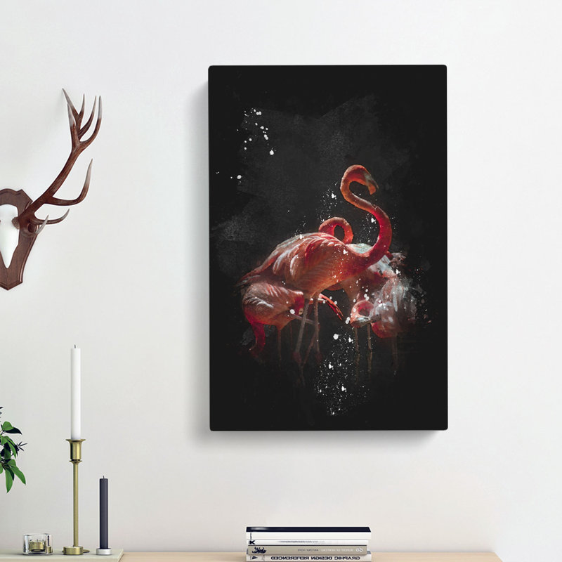 Pink Flamingos - Wrapped Canvas, 91cm H x 60cm W x 3cm D