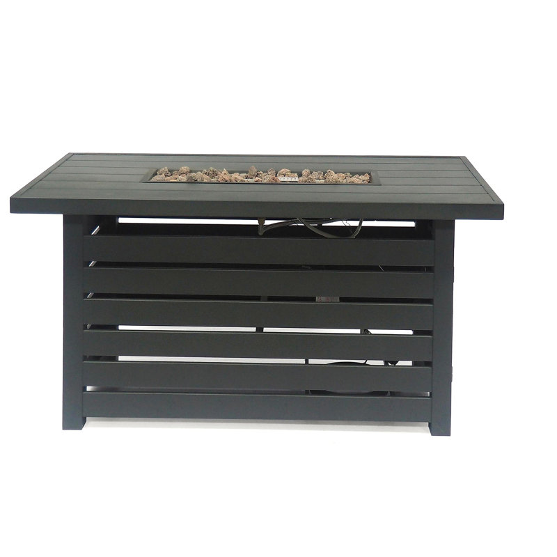 Rectangular Iron Fire Pit - 30,000BTU - Built-in Lid